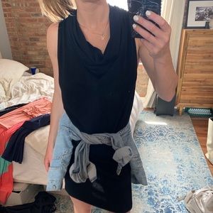 Black cowl neck dress